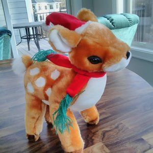Vintage Christmas Deer Stuffed Animal
